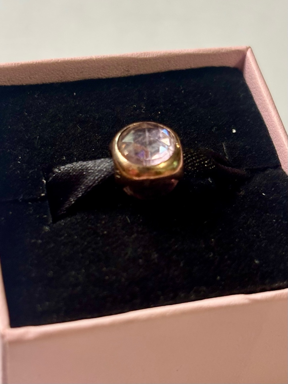 Pandora Rose Pink Sparkling Droplet Faceted Crystal Charm 781757